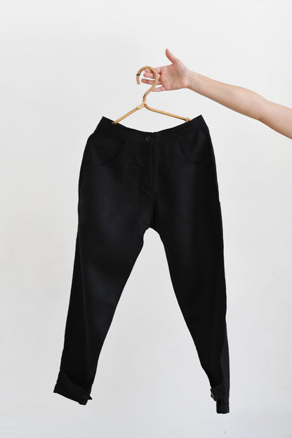 Buttoned Cuff Linen Pants