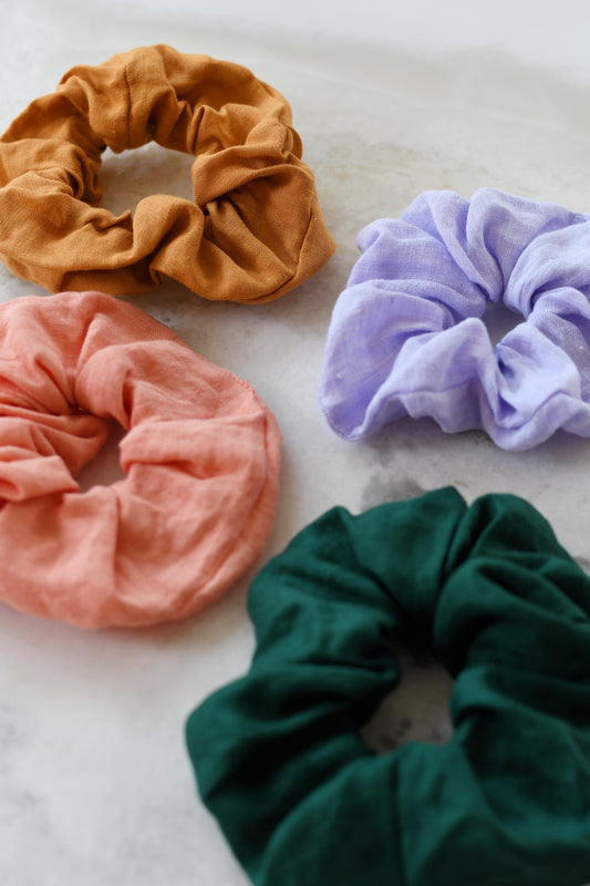 Linen Hair Scrunchies